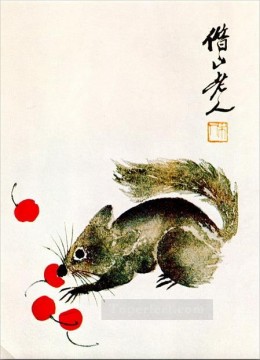 Arte Tradicional Chino Painting - Qi Baishi proteína y cerezas tradicionales chinas